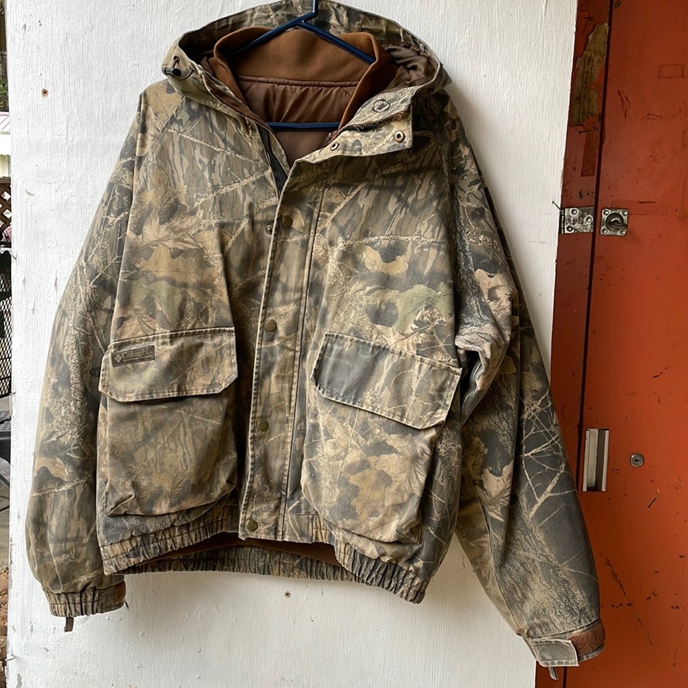 Vintage Columbia Lined Mossy Oak Rain Resistant Winter Hunting Jacket